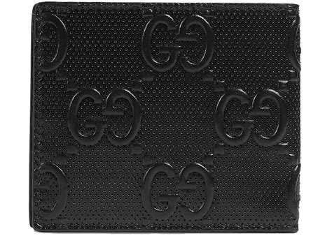 gucci black embossed wallet|Gucci black wallet authentic.